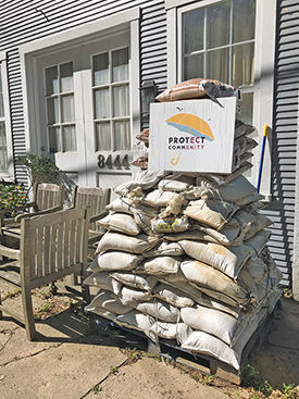 Sandbags in Ellicott City, MD